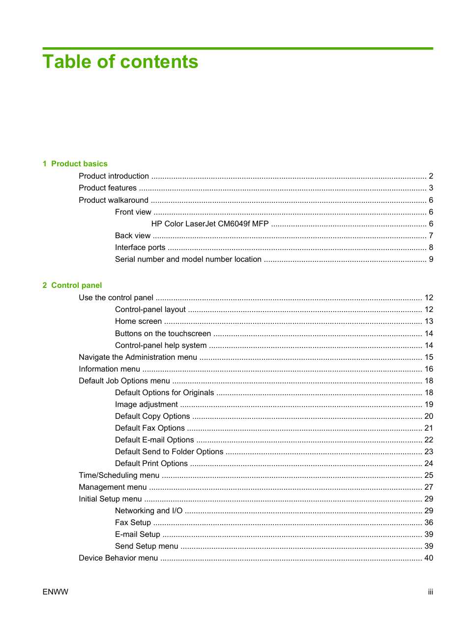 HP CM6049F MFP User Manual | Page 5 / 320