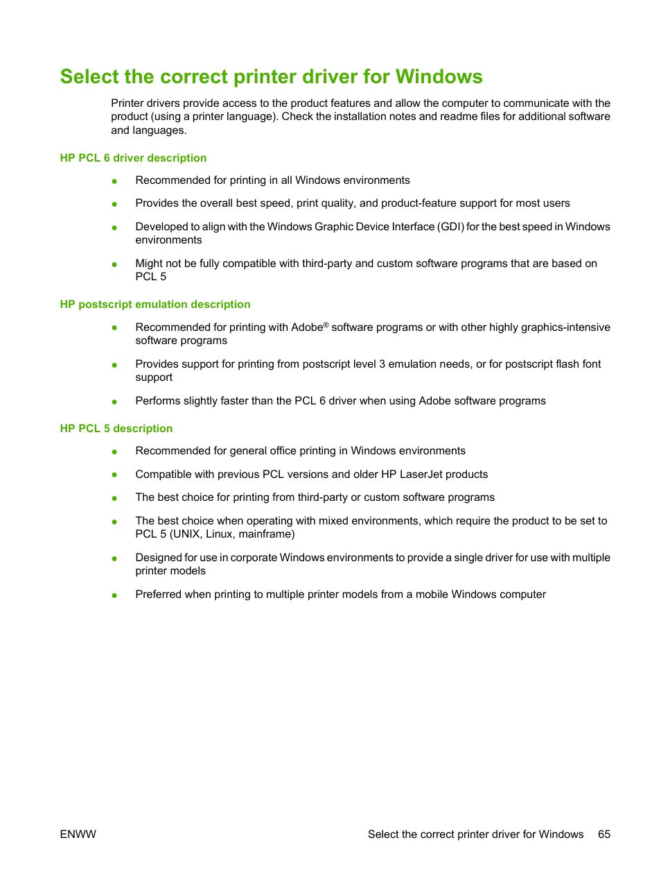 Select the correct printer driver for windows | HP CM6049F MFP User Manual | Page 81 / 320