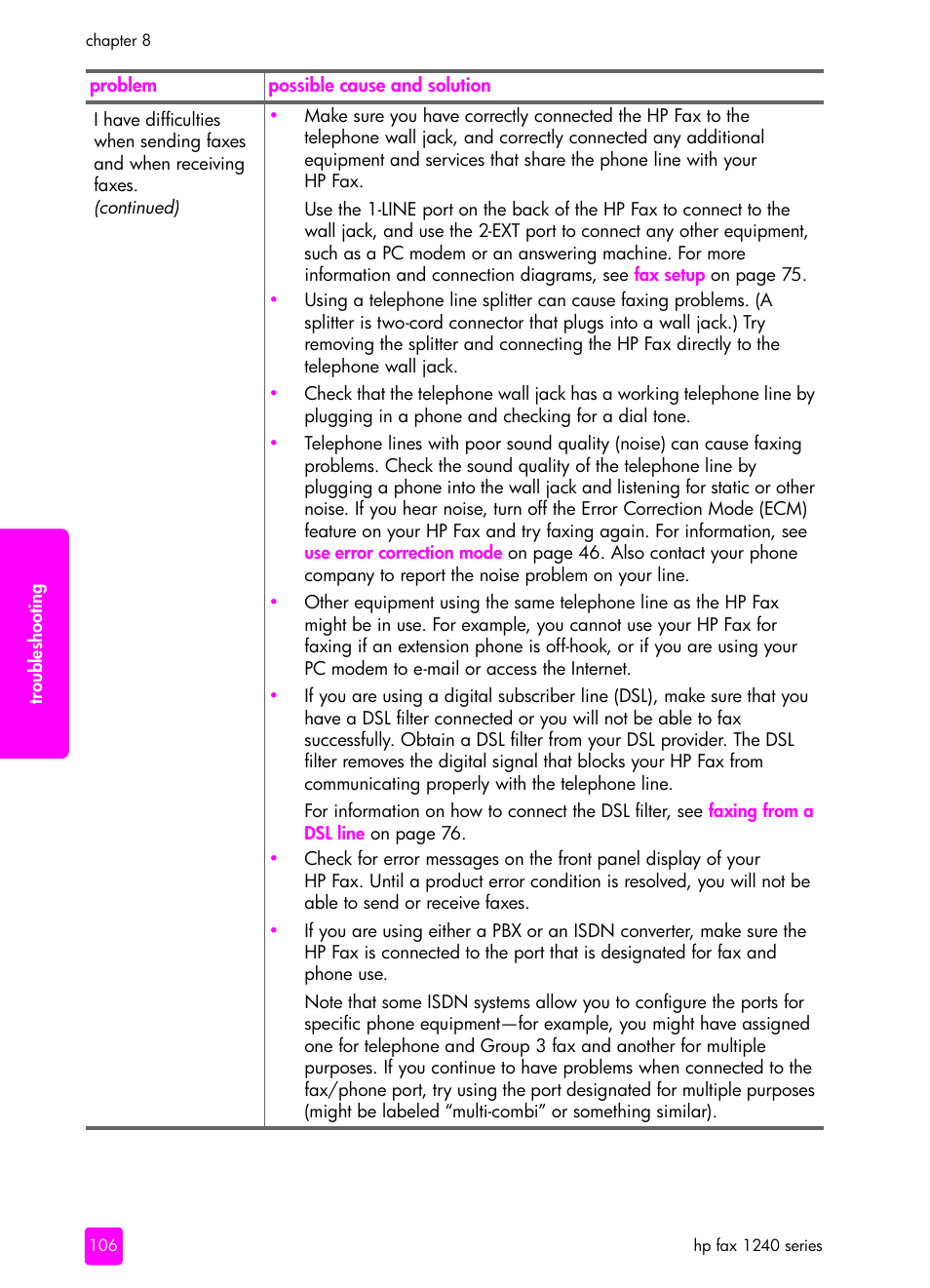 HP 1240 Series User Manual | Page 116 / 148
