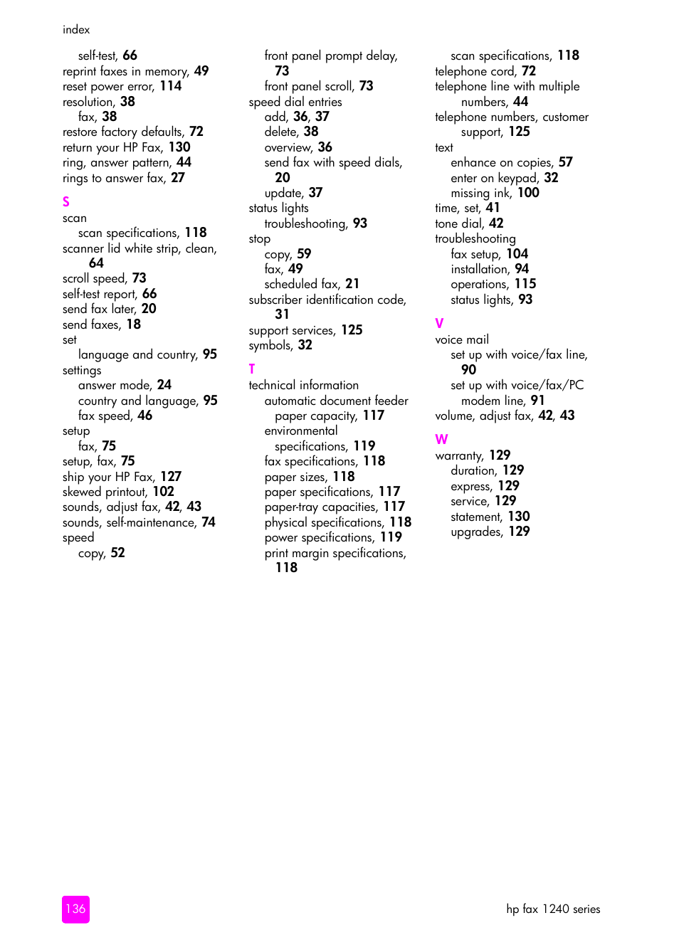 HP 1240 Series User Manual | Page 146 / 148