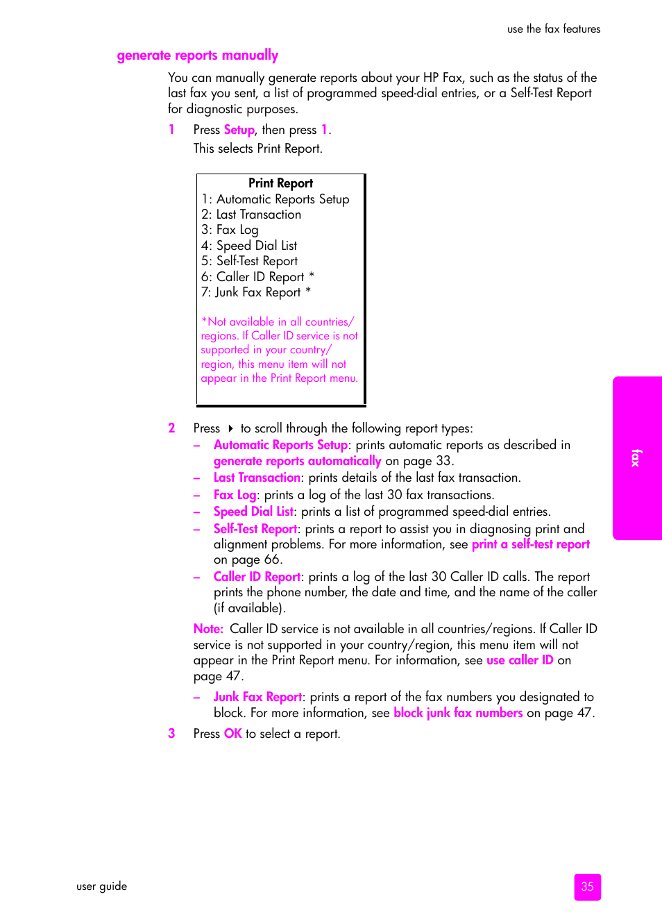 Generate reports manually | HP 1240 Series User Manual | Page 45 / 148