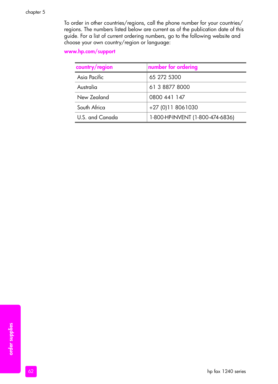 HP 1240 Series User Manual | Page 72 / 148