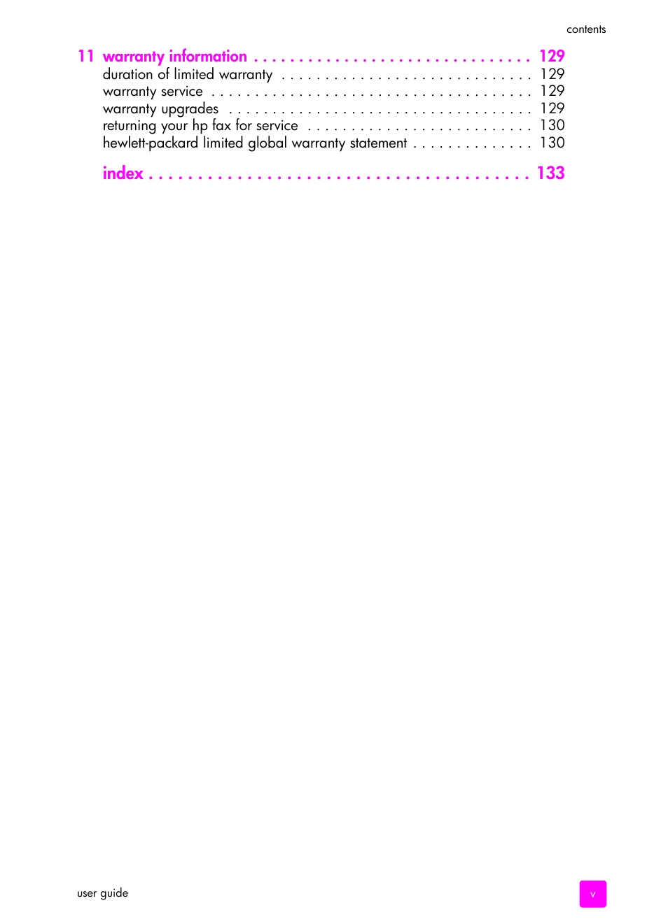 Index | HP 1240 Series User Manual | Page 9 / 148