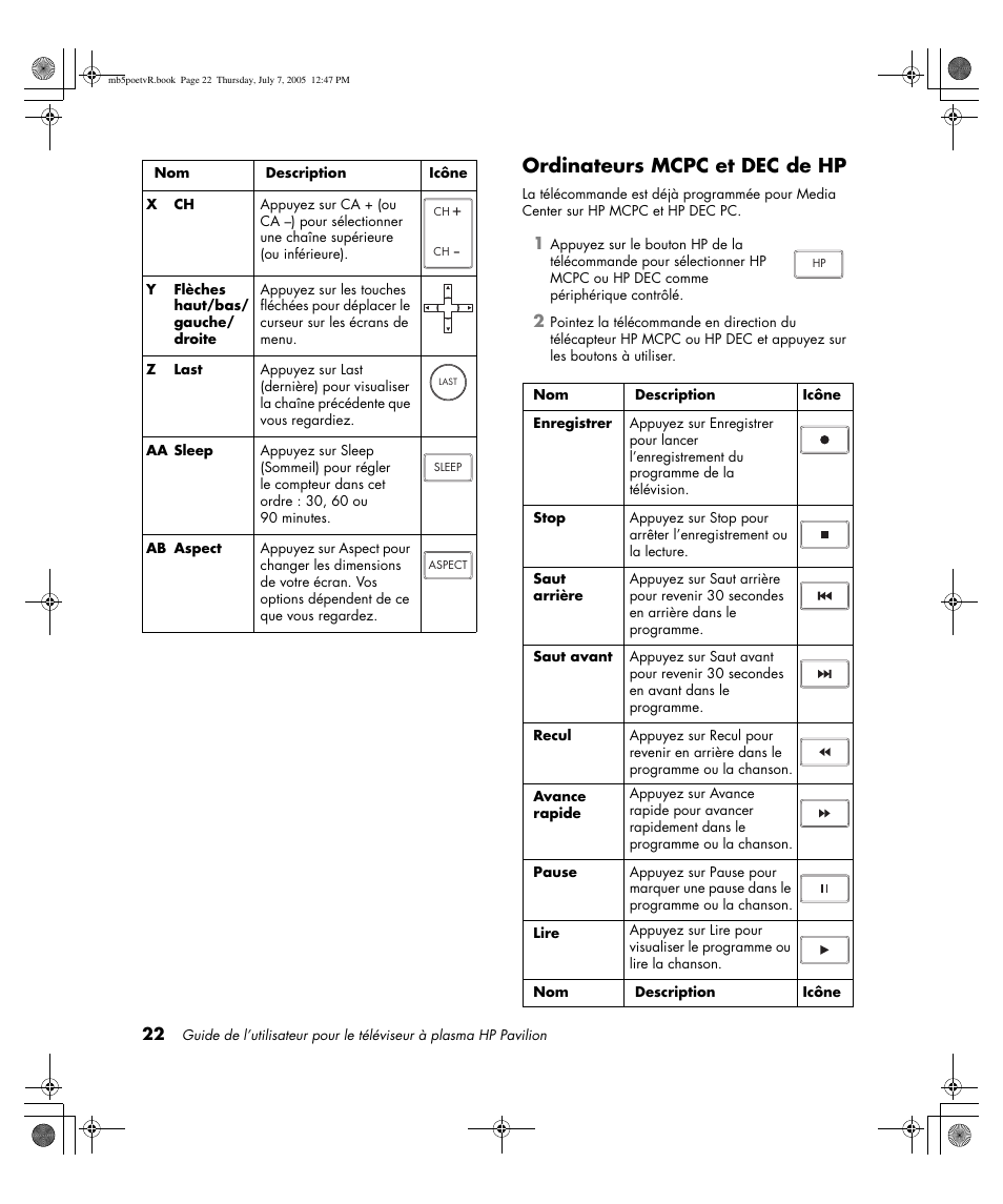Ordinateurs mcpc et dec de hp | HP Pavilion PE4200N User Manual | Page 108 / 242