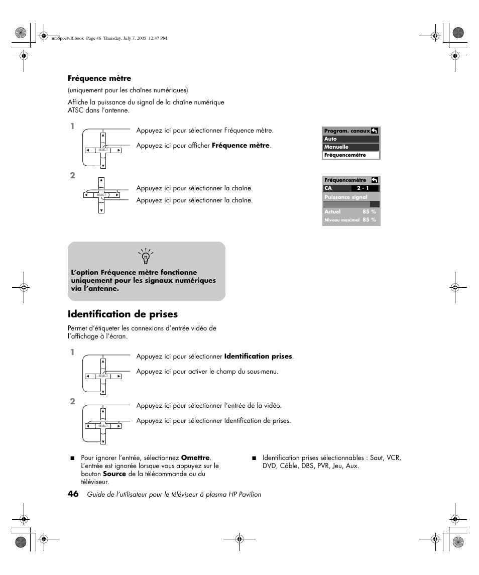 Identification de prises | HP Pavilion PE4200N User Manual | Page 132 / 242