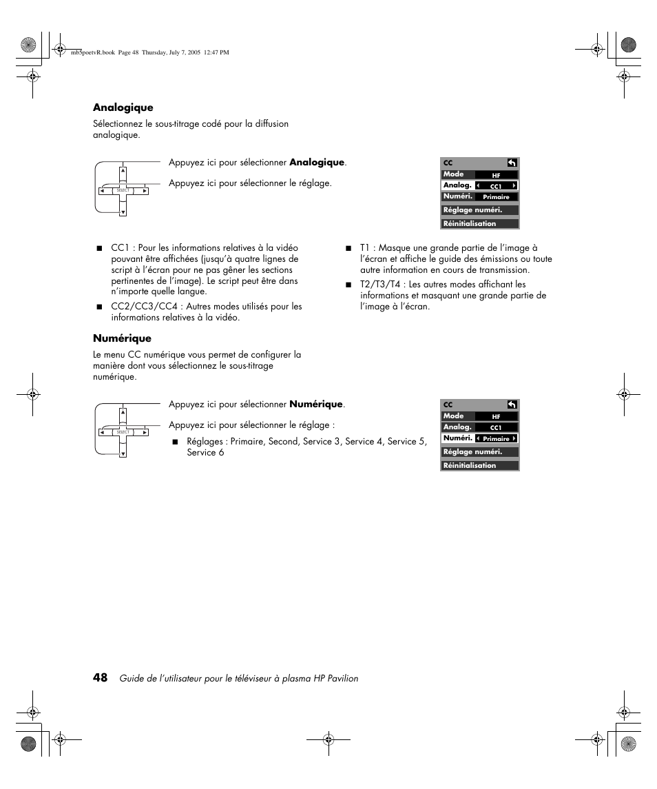 Analogique, Numérique | HP Pavilion PE4200N User Manual | Page 134 / 242