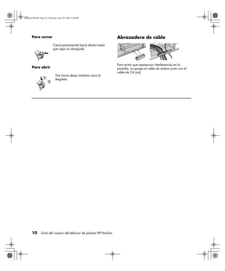 Abrazadera de cable | HP Pavilion PE4200N User Manual | Page 180 / 242