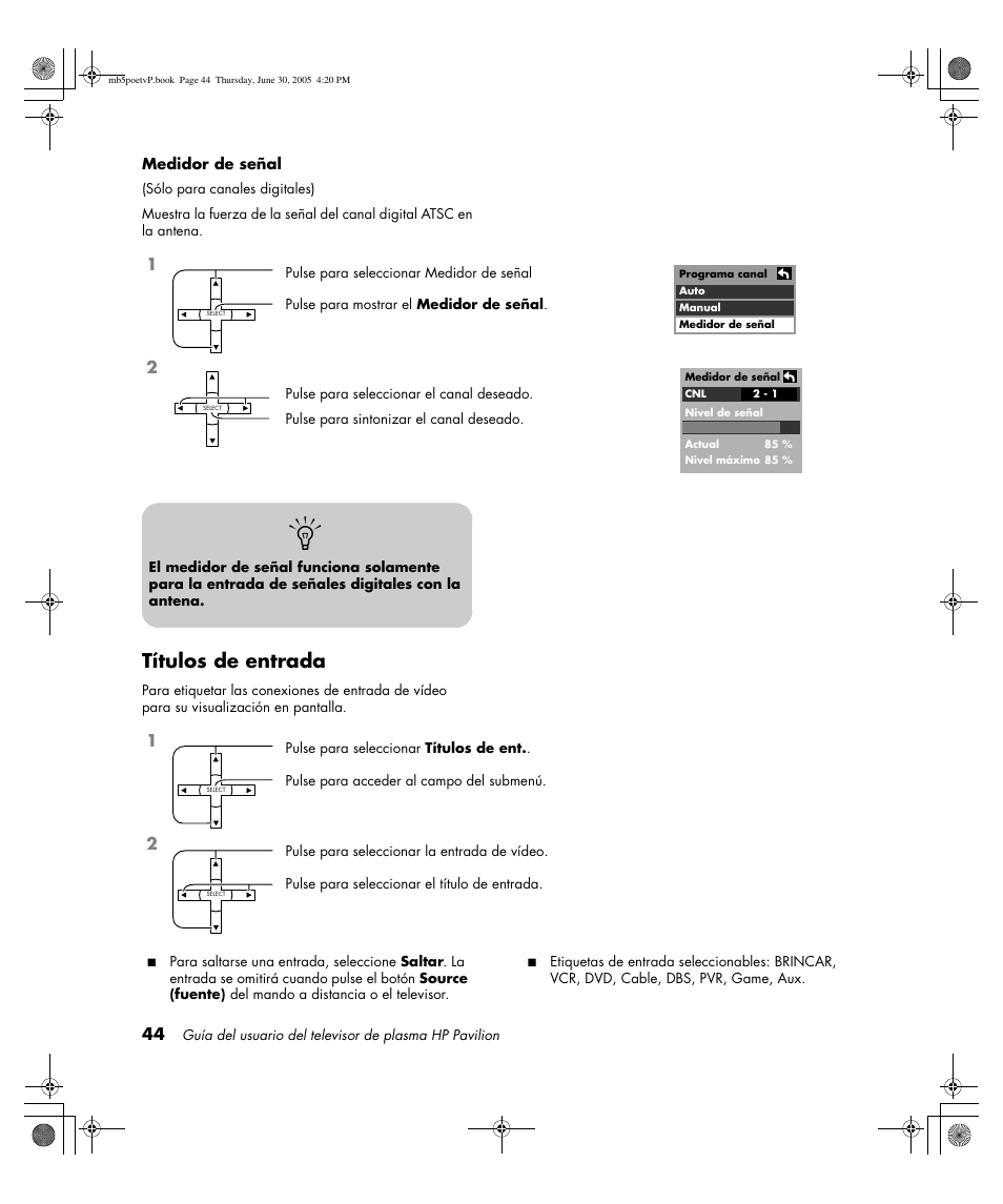 Títulos de entrada | HP Pavilion PE4200N User Manual | Page 214 / 242