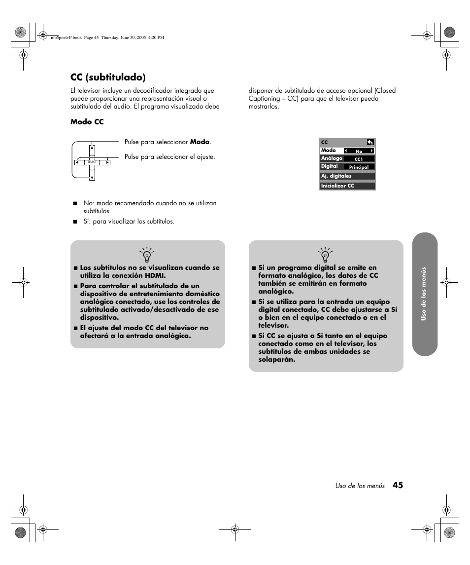 Cc (subtitulado) | HP Pavilion PE4200N User Manual | Page 215 / 242