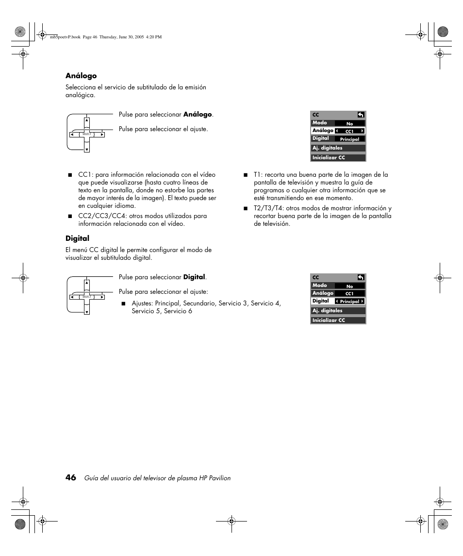 Análogo, Digital | HP Pavilion PE4200N User Manual | Page 216 / 242