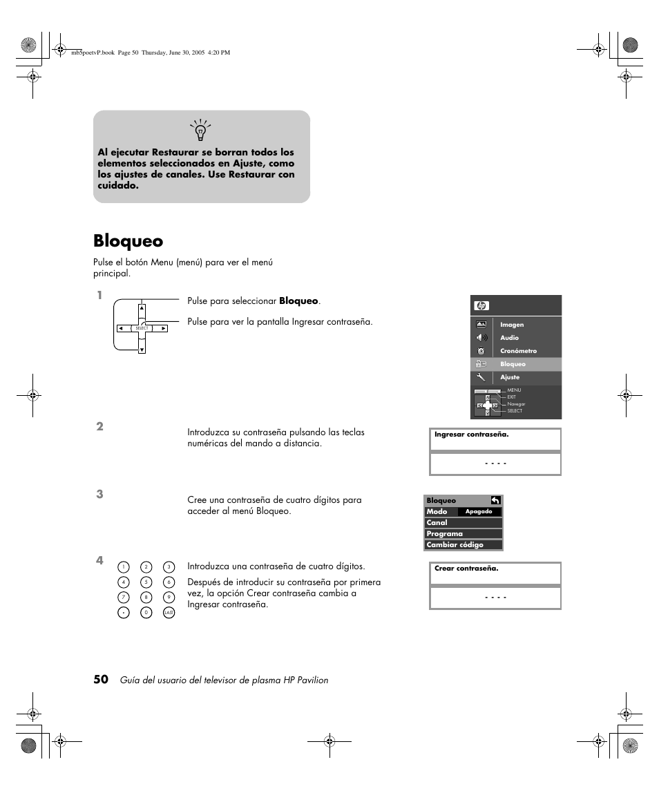 Bloqueo | HP Pavilion PE4200N User Manual | Page 220 / 242