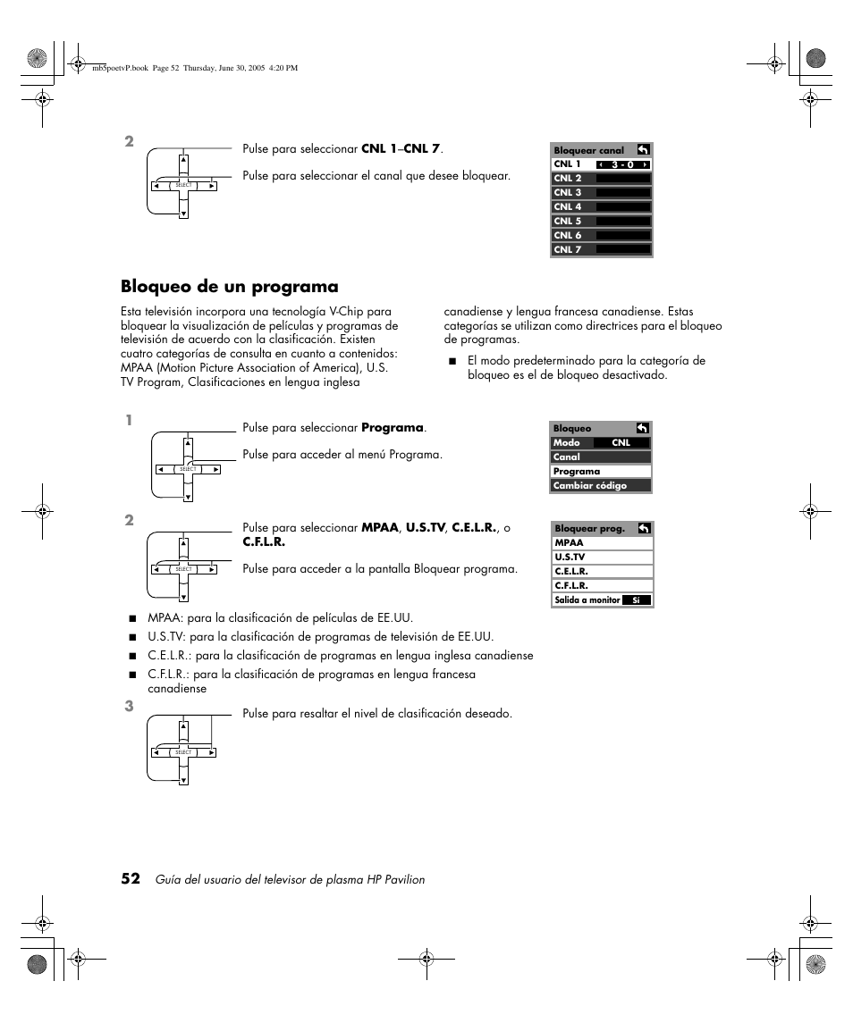 Bloqueo de un programa | HP Pavilion PE4200N User Manual | Page 222 / 242
