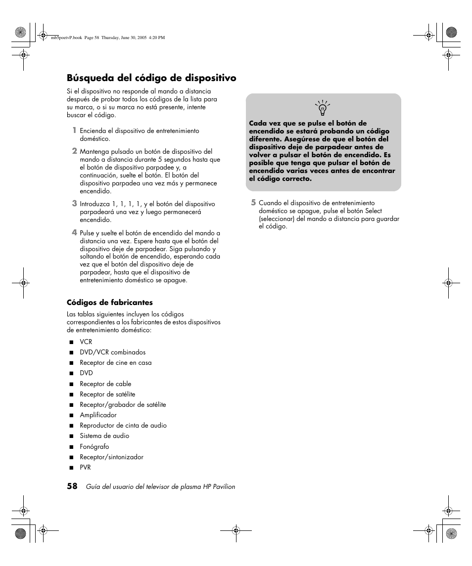 Búsqueda del código de dispositivo | HP Pavilion PE4200N User Manual | Page 228 / 242