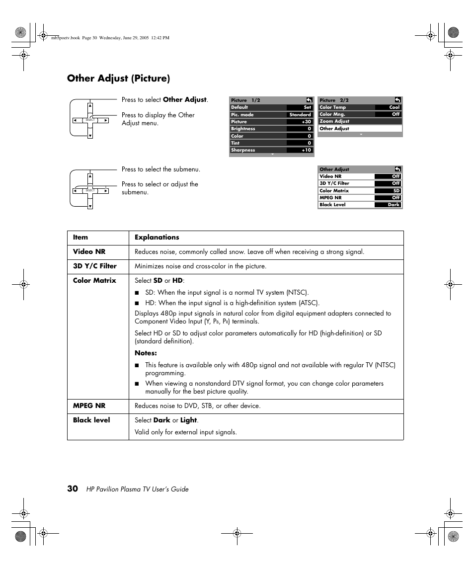 Other adjust (picture) | HP Pavilion PE4200N User Manual | Page 38 / 242