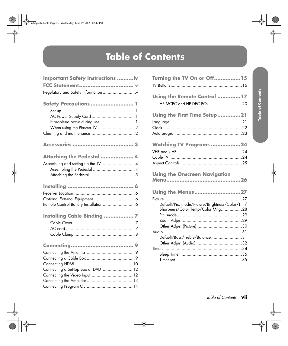 HP Pavilion PE4200N User Manual | Page 7 / 242