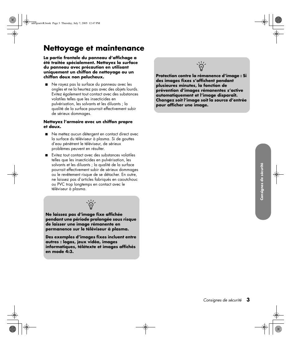 Nettoyage et maintenance | HP Pavilion PE4200N User Manual | Page 89 / 242