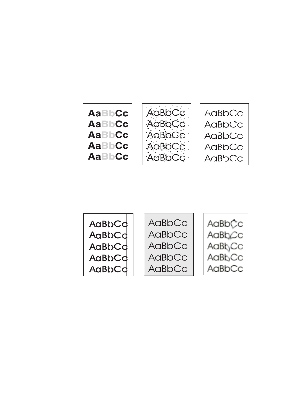 Improving print quality, Image defect examples | HP 1100A User Manual | Page 79 / 183