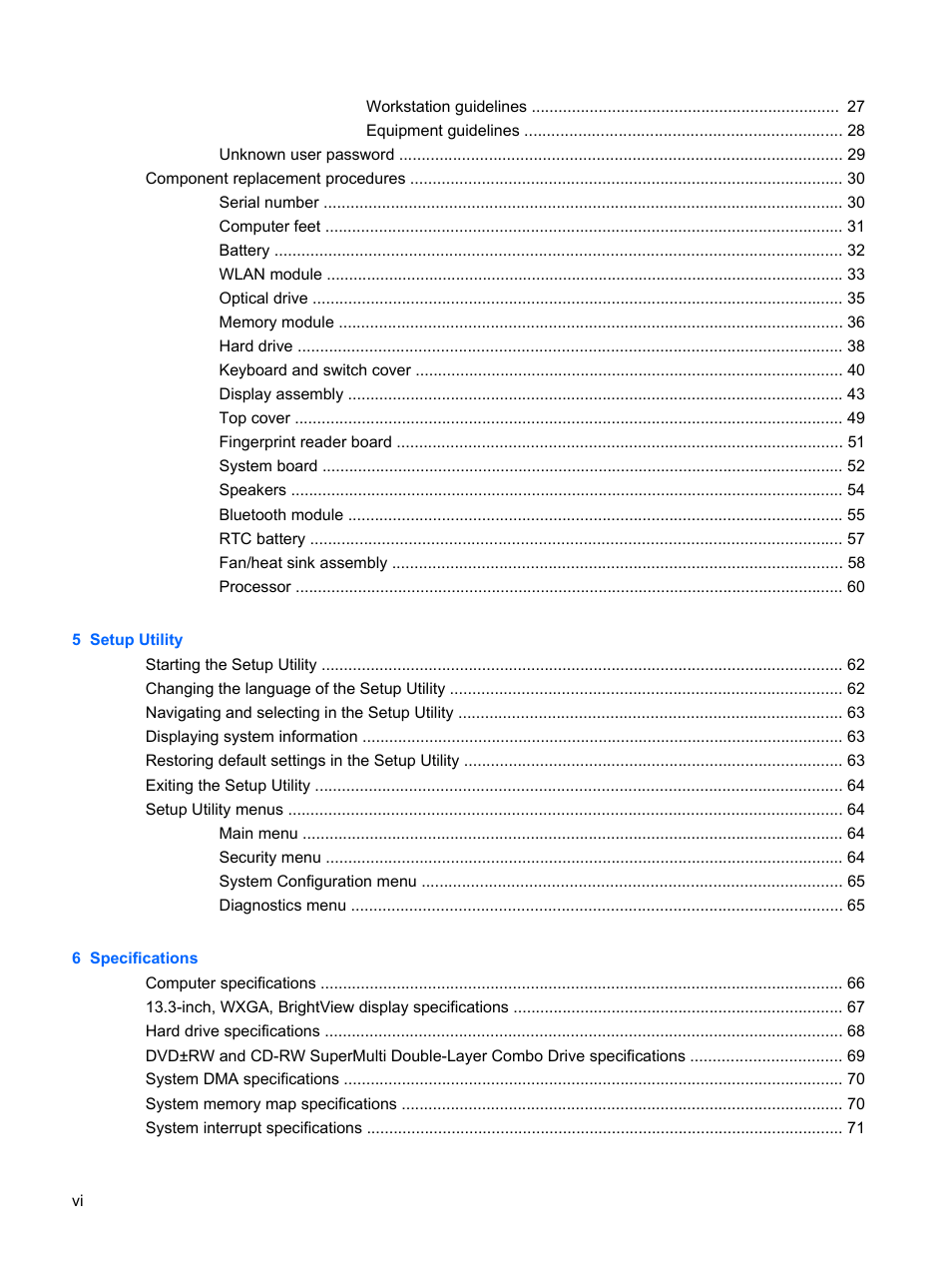 HP PAVILION DV3 User Manual | Page 6 / 114