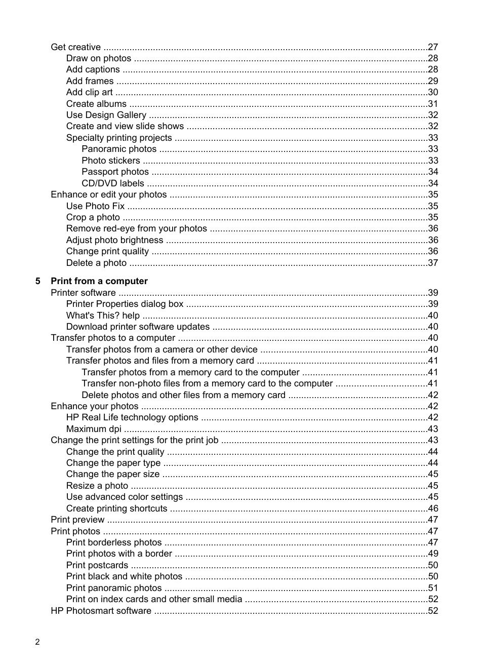 HP PhotoSmart A620 Series User Manual | Page 3 / 88