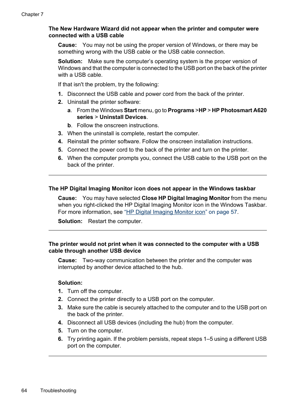 HP PhotoSmart A620 Series User Manual | Page 65 / 88