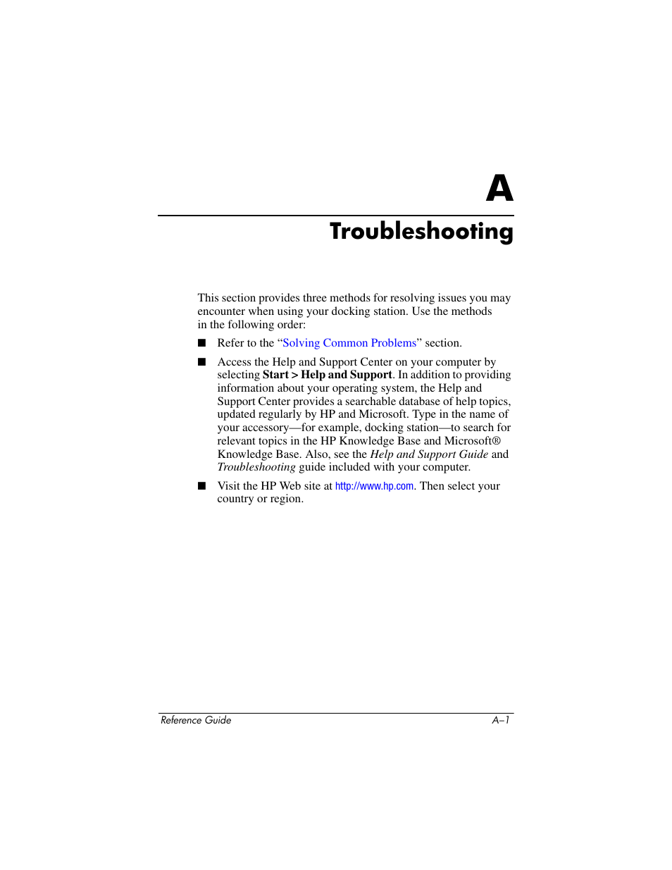 Troubleshooting, A troubleshooting | HP 367055-002 User Manual | Page 23 / 26