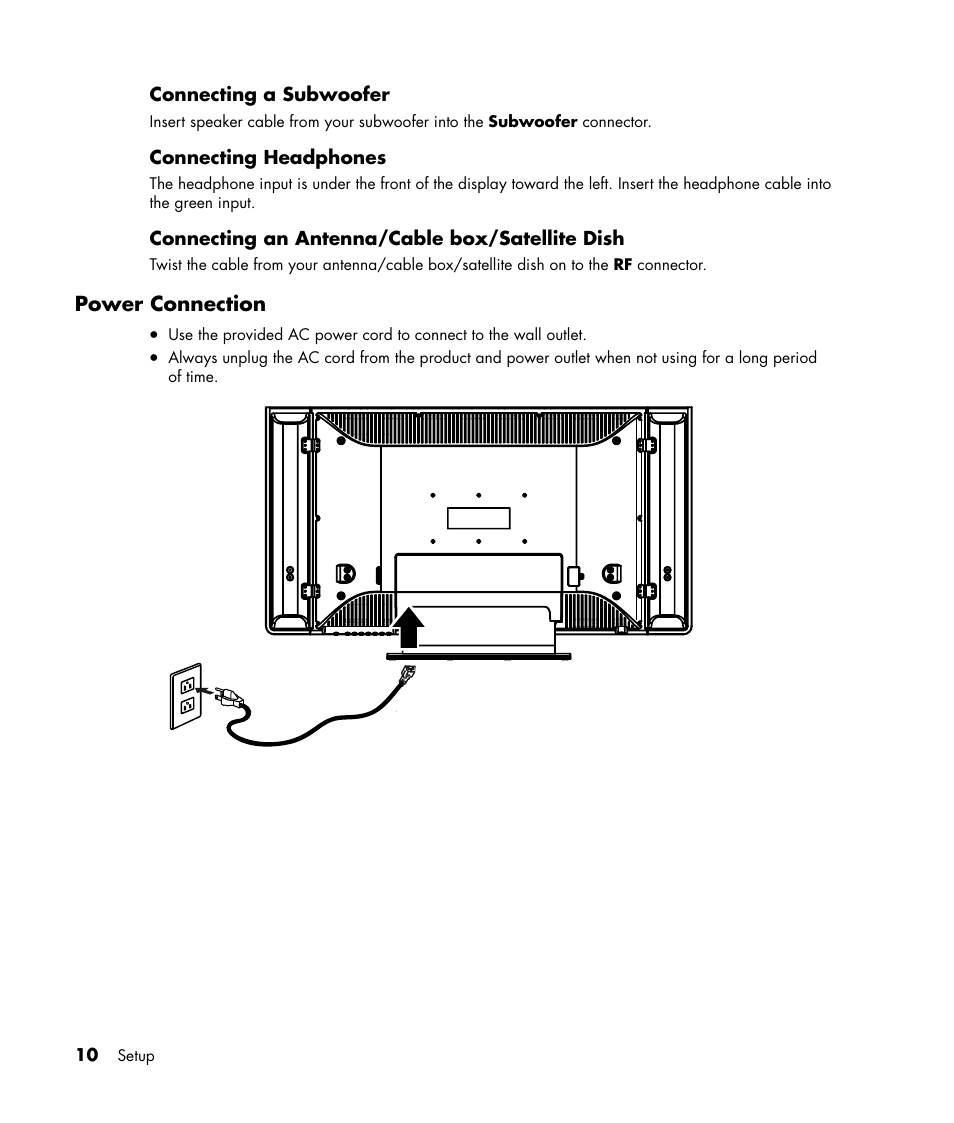 Power connection | HP LC3040N User Manual | Page 16 / 60