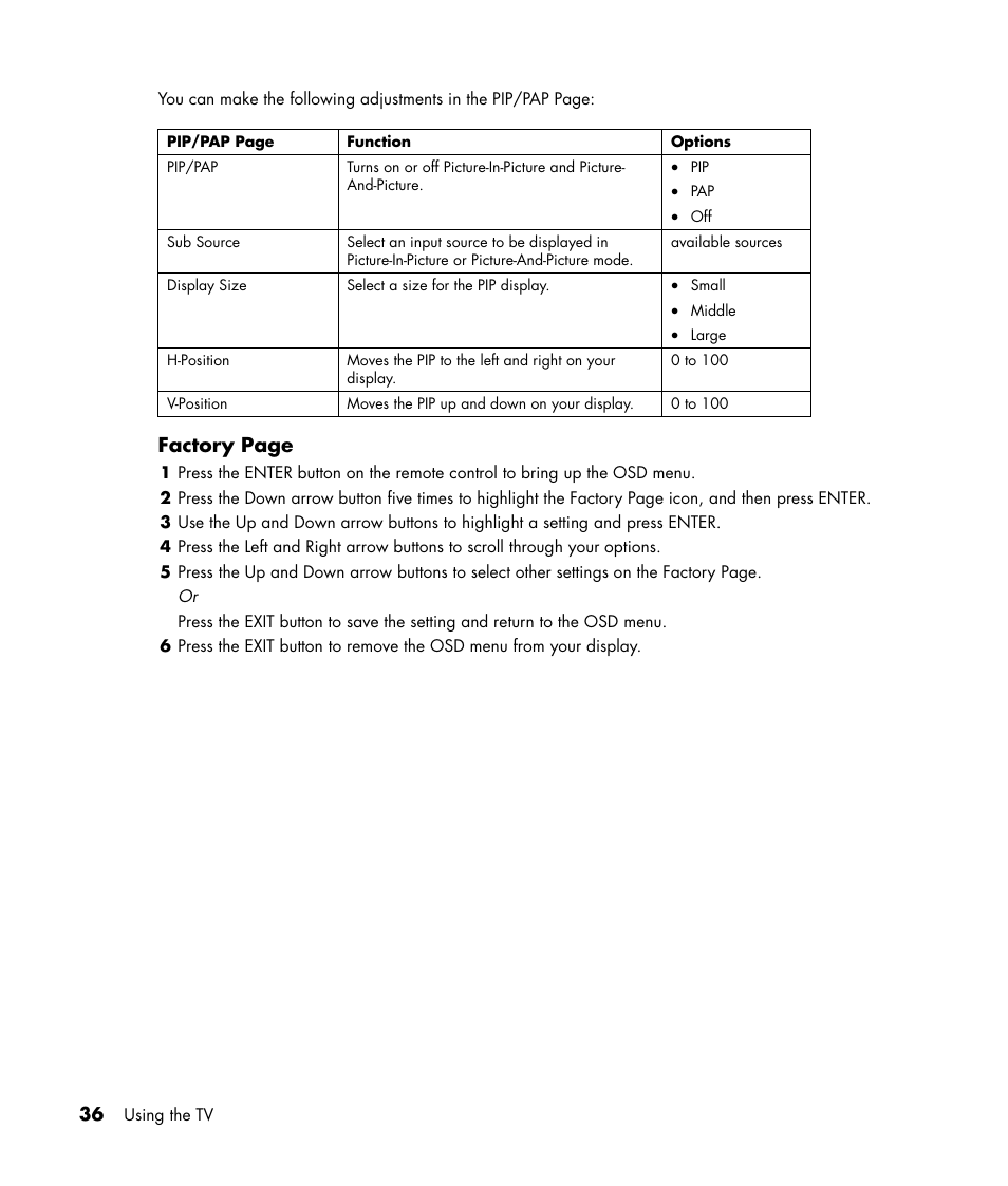 Factory page | HP LC3040N User Manual | Page 42 / 60