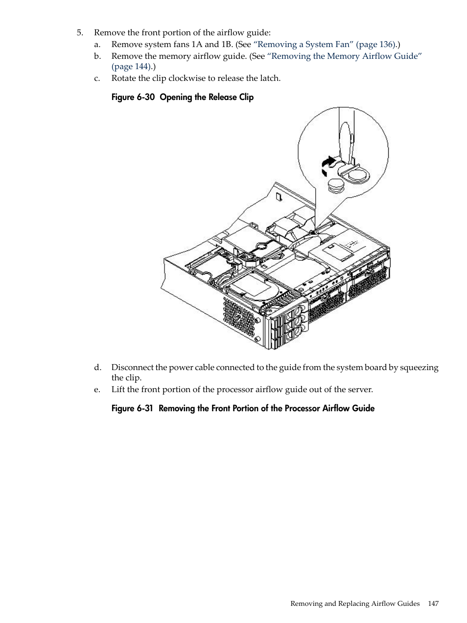 Opening the release clip | HP RP3440 User Manual | Page 147 / 210