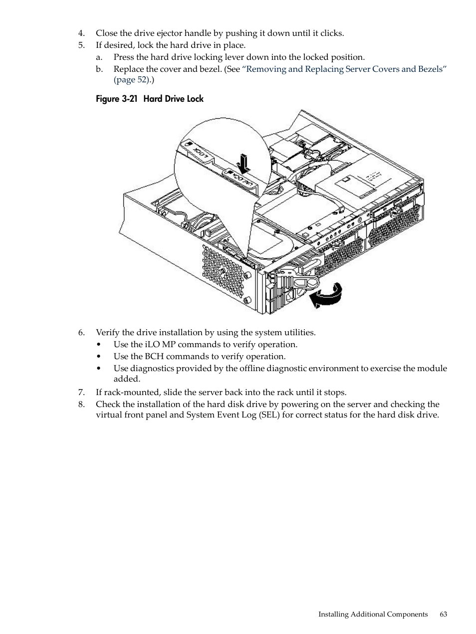 Hard drive lock | HP RP3440 User Manual | Page 63 / 210