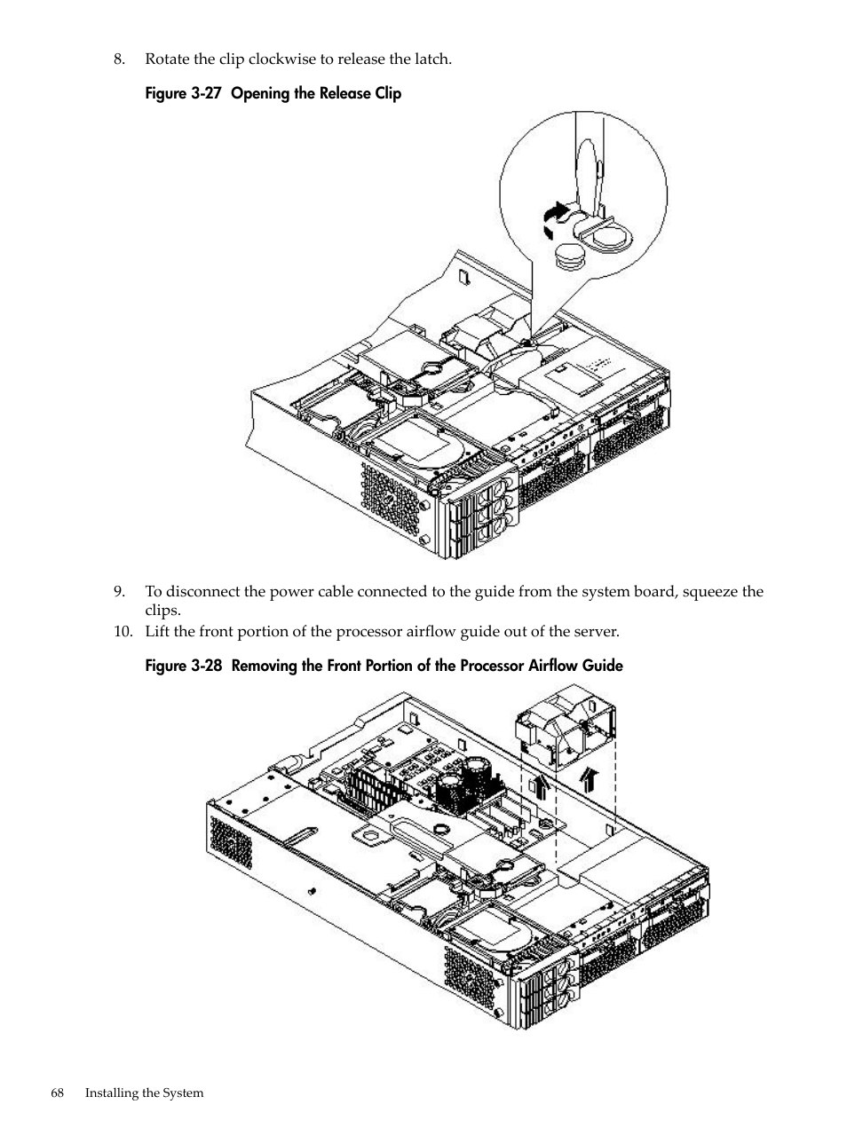 Opening the release clip | HP RP3440 User Manual | Page 68 / 210
