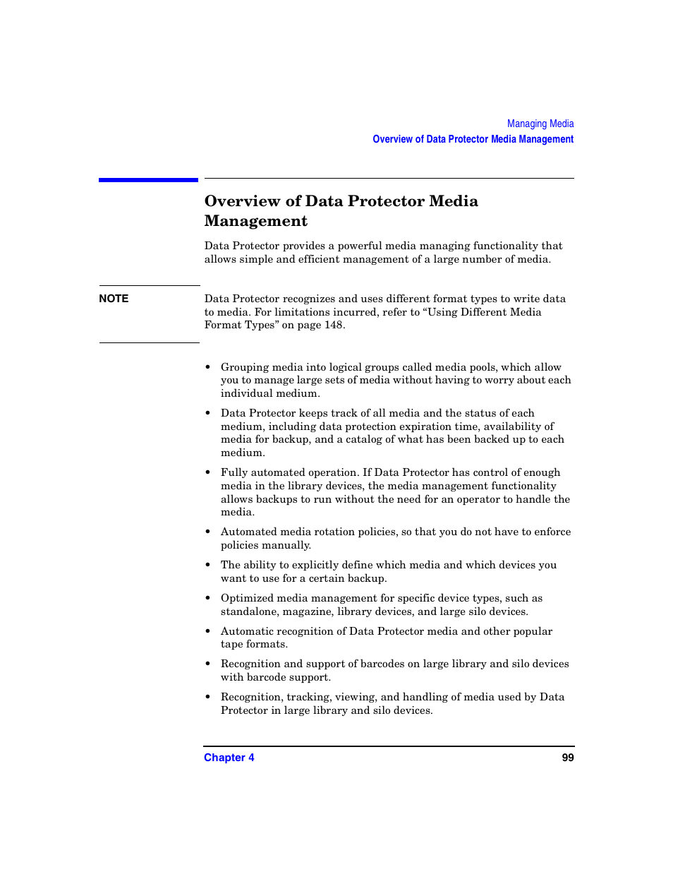 Overview of data protector media management | HP B6960-90078 User Manual | Page 129 / 856