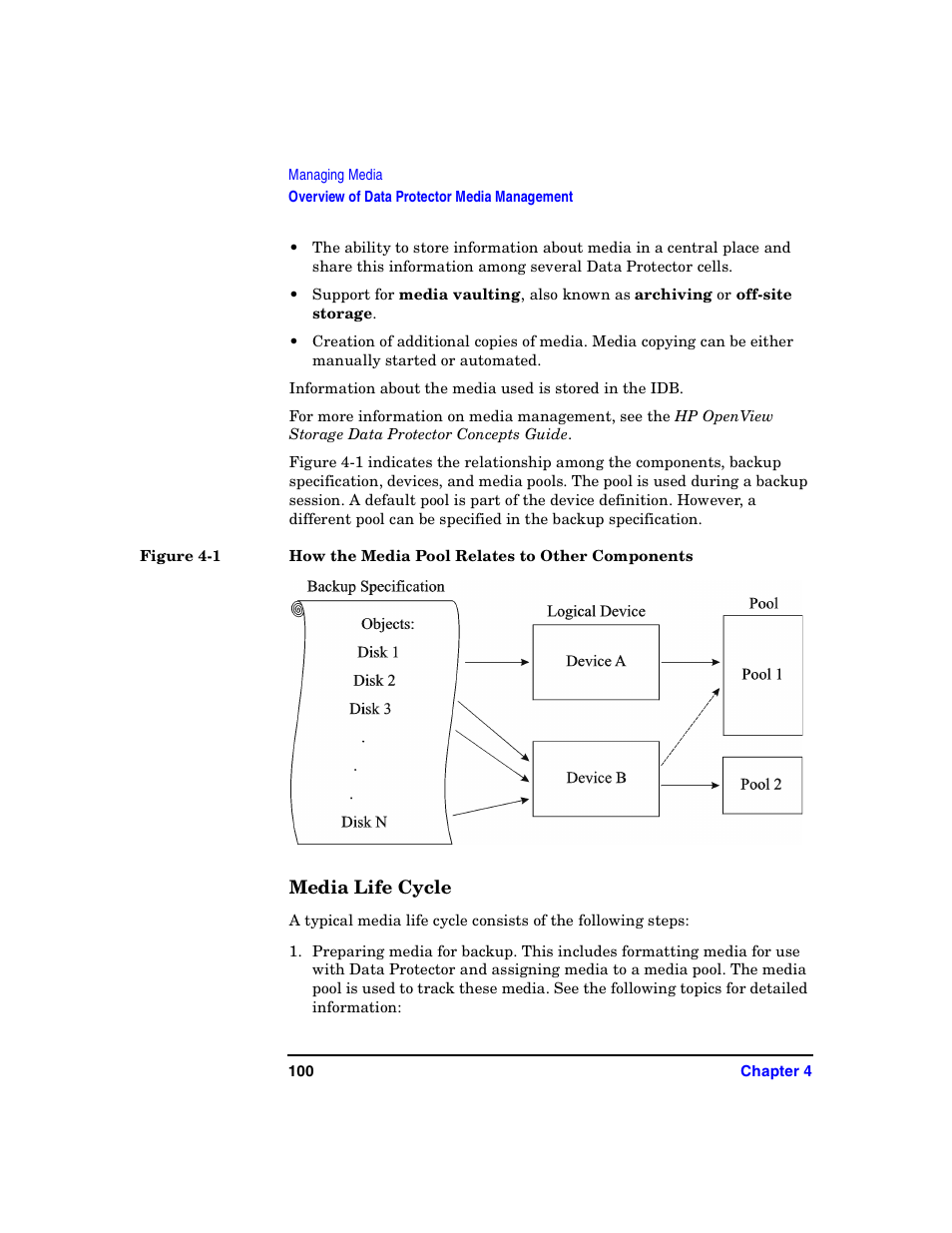 Media life cycle | HP B6960-90078 User Manual | Page 130 / 856