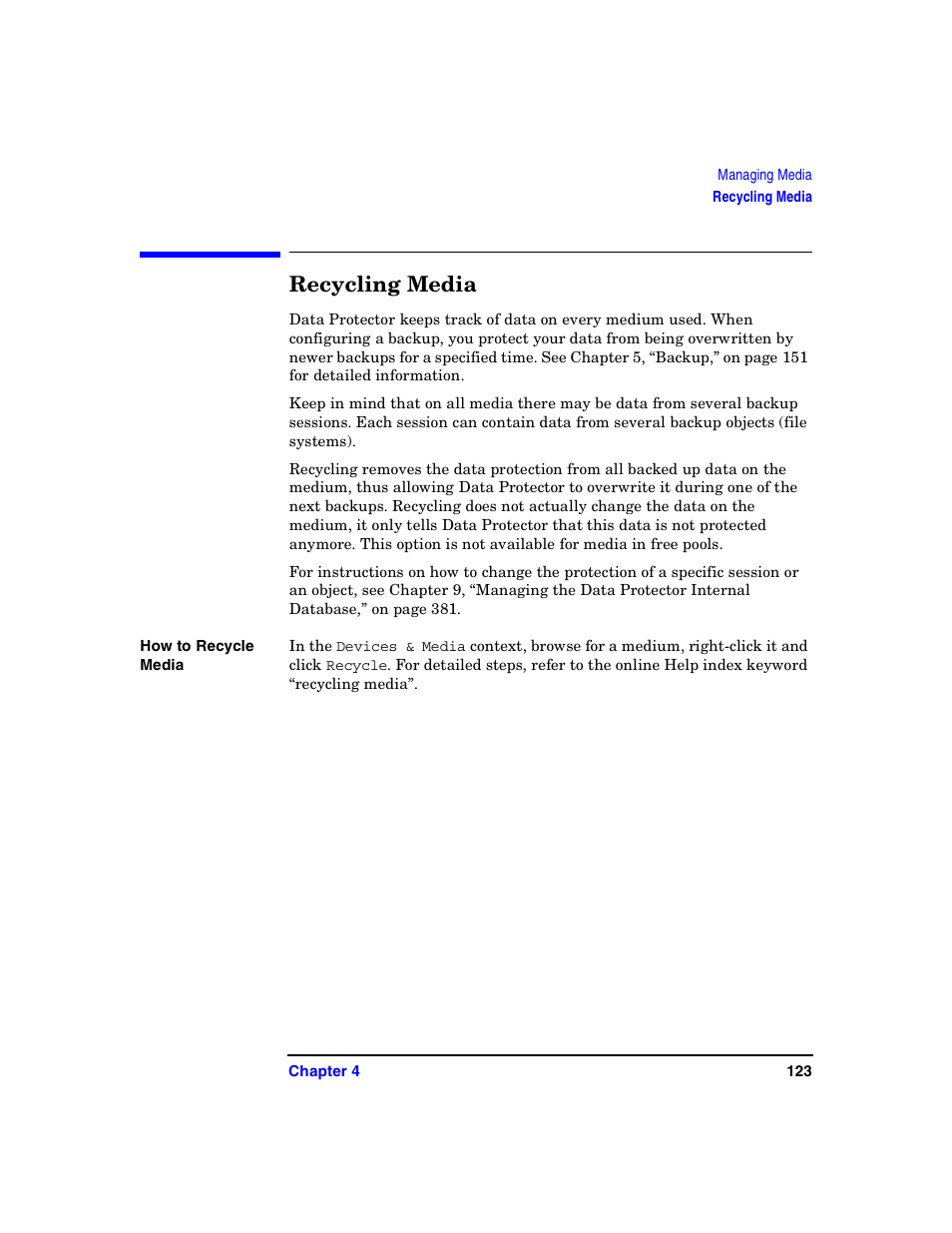Recycling media | HP B6960-90078 User Manual | Page 153 / 856