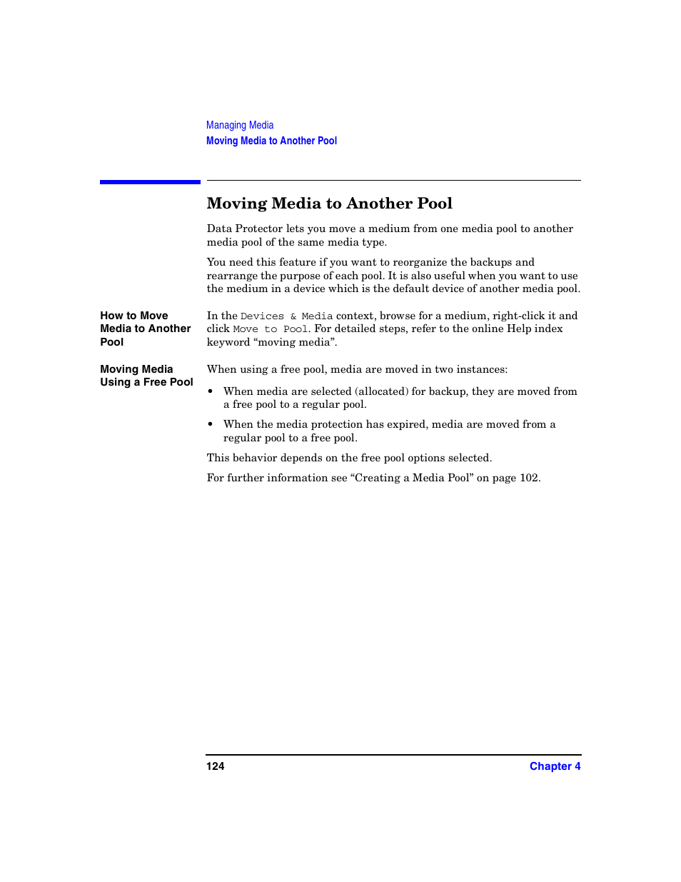 Moving media to another pool | HP B6960-90078 User Manual | Page 154 / 856