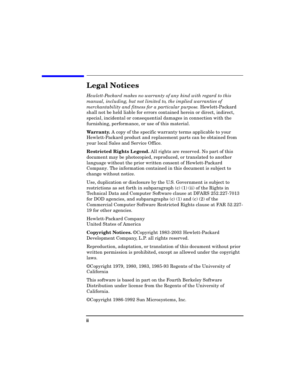 Legal notices | HP B6960-90078 User Manual | Page 2 / 856