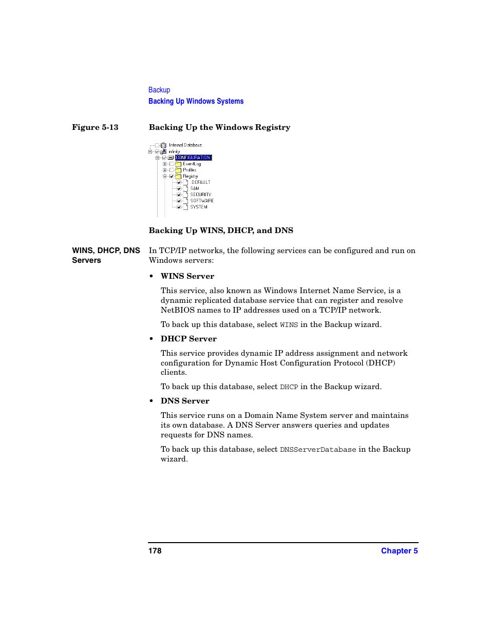Backing up wins, dhcp, and dns | HP B6960-90078 User Manual | Page 208 / 856
