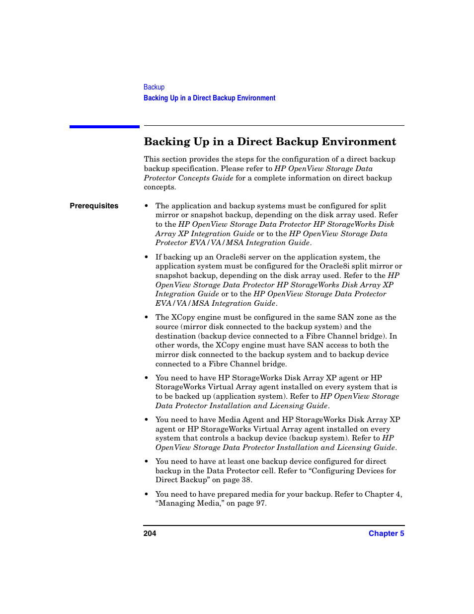 Backing up in a direct backup environment | HP B6960-90078 User Manual | Page 234 / 856