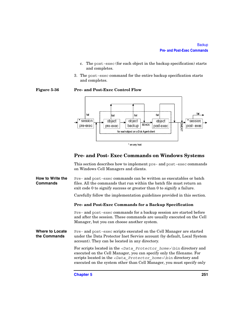 Pre- and post- exec commands on windows systems | HP B6960-90078 User Manual | Page 281 / 856