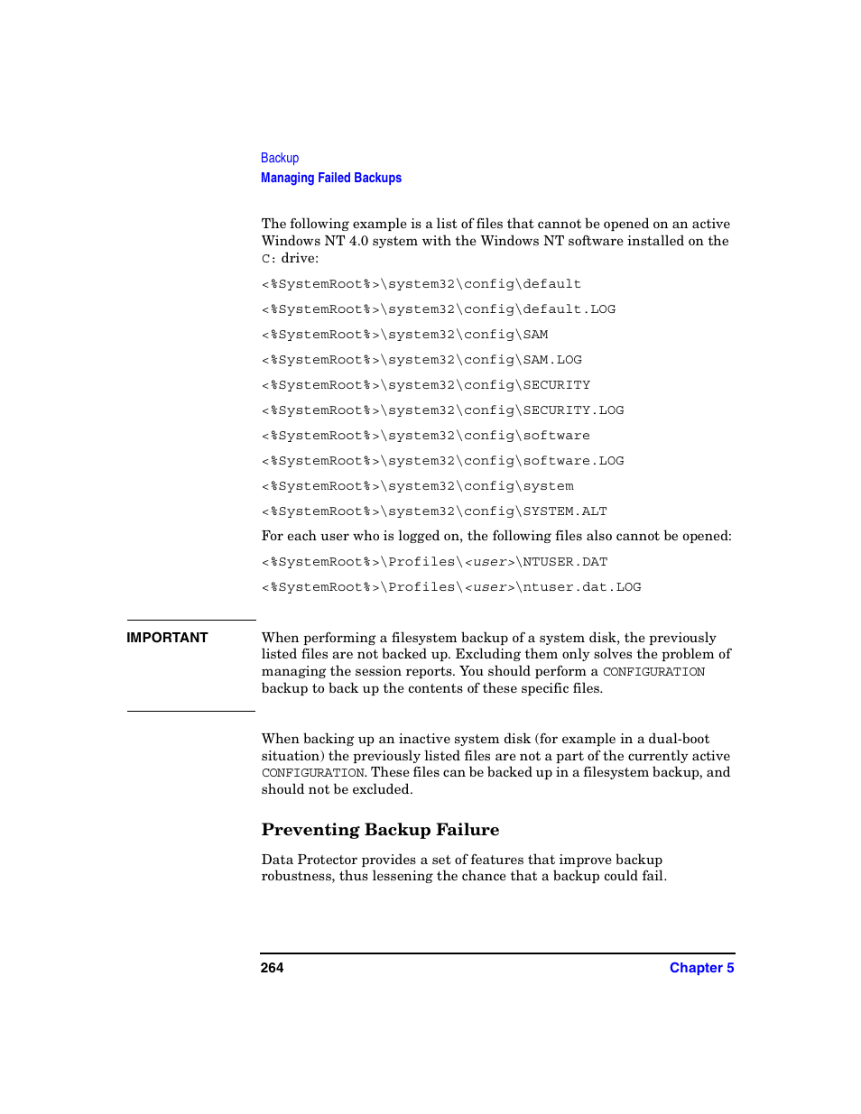 Preventing backup failure | HP B6960-90078 User Manual | Page 294 / 856