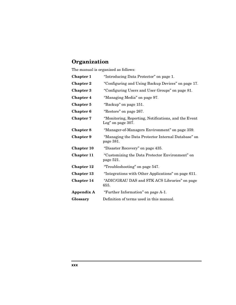 Organization | HP B6960-90078 User Manual | Page 30 / 856