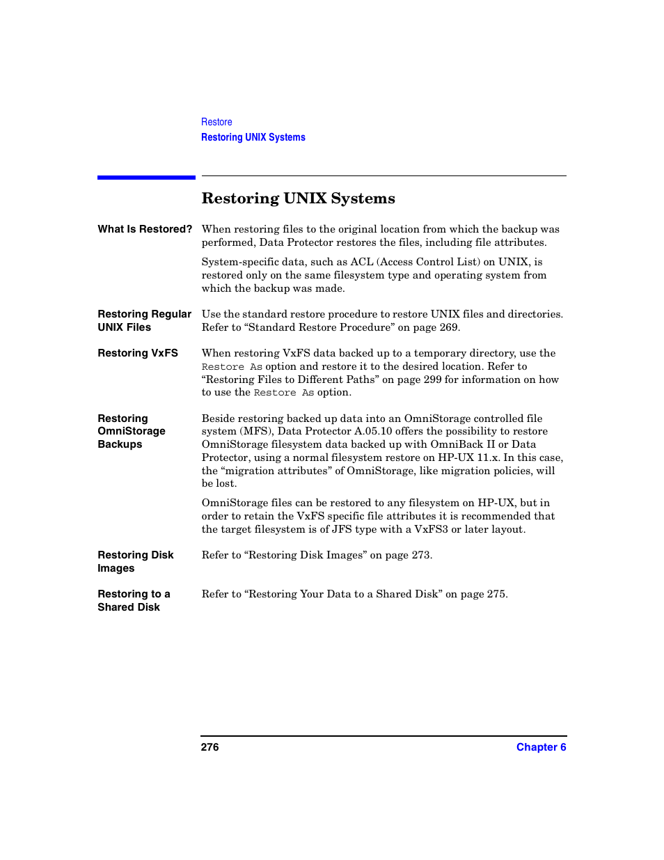 Restoring unix systems | HP B6960-90078 User Manual | Page 306 / 856
