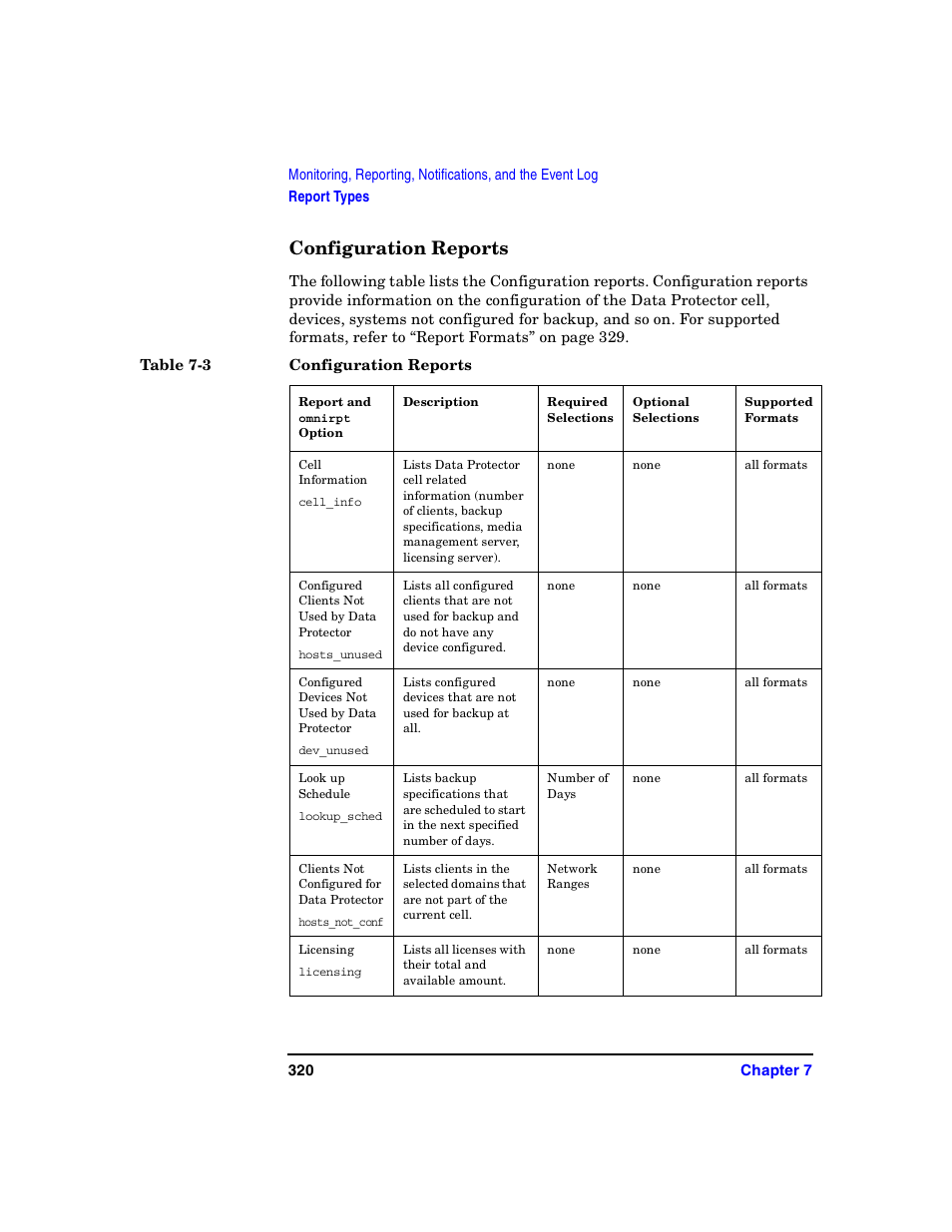 Configuration reports | HP B6960-90078 User Manual | Page 350 / 856