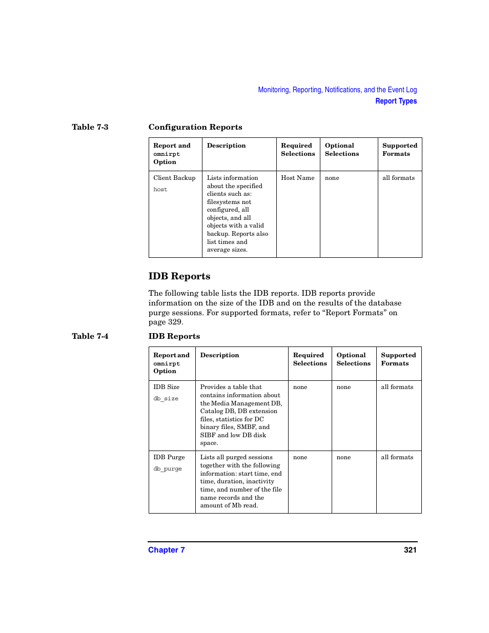 Idb reports | HP B6960-90078 User Manual | Page 351 / 856