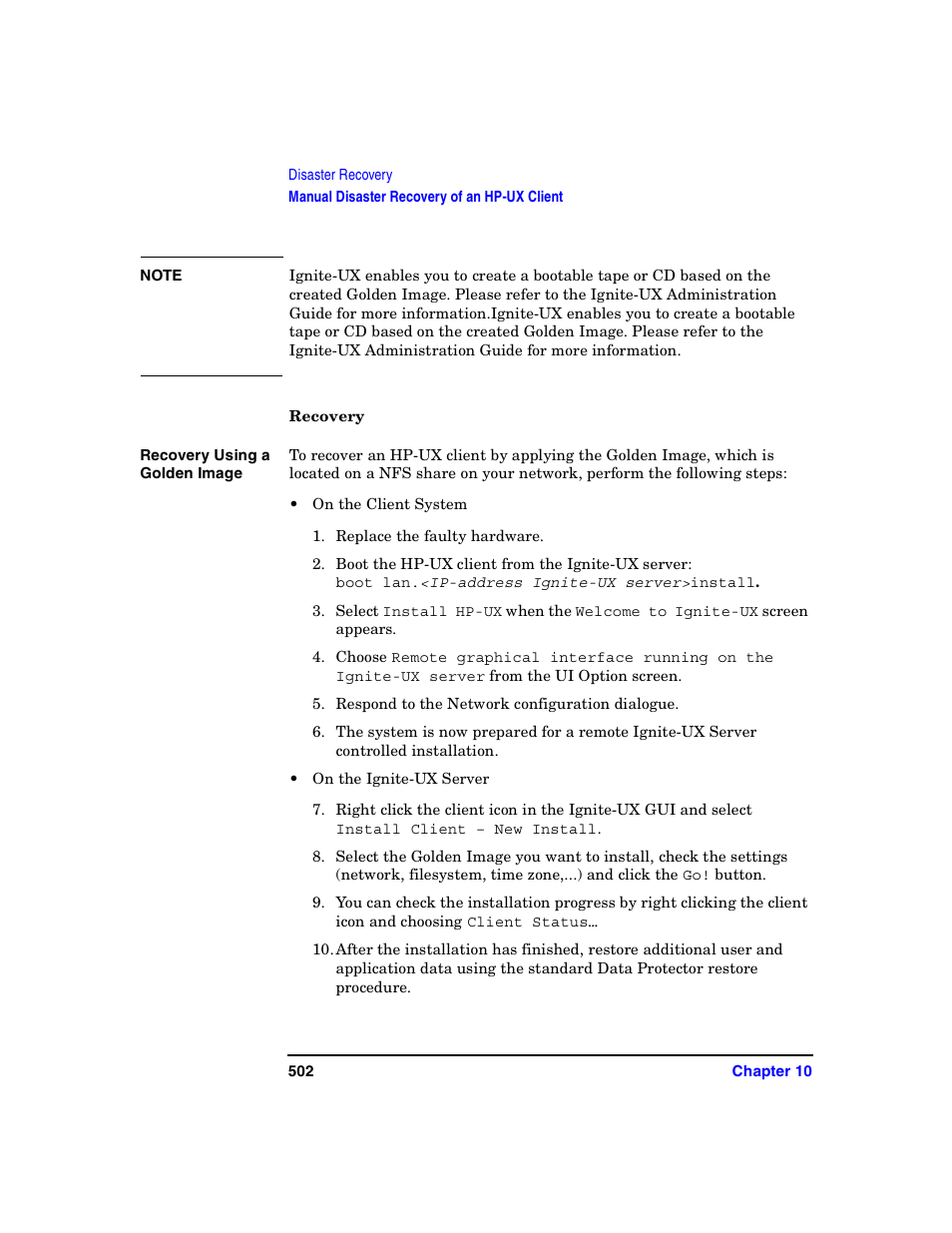 Recovery | HP B6960-90078 User Manual | Page 532 / 856