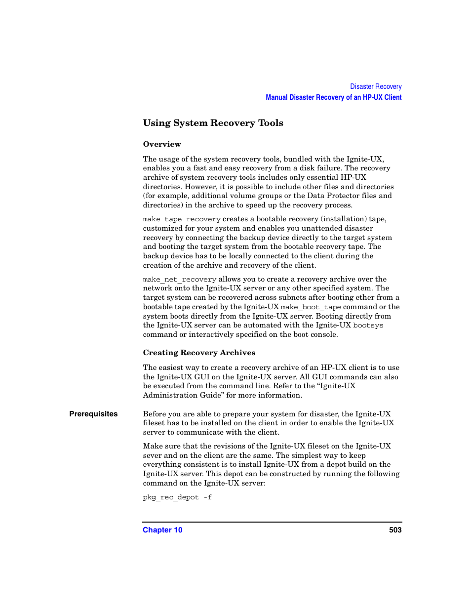 Using system recovery tools, Overview, Creating recovery archives | HP B6960-90078 User Manual | Page 533 / 856