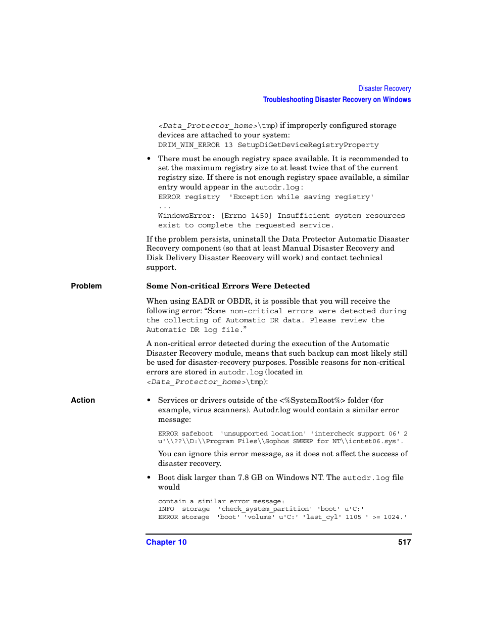 Some non-critical errors were detected | HP B6960-90078 User Manual | Page 547 / 856