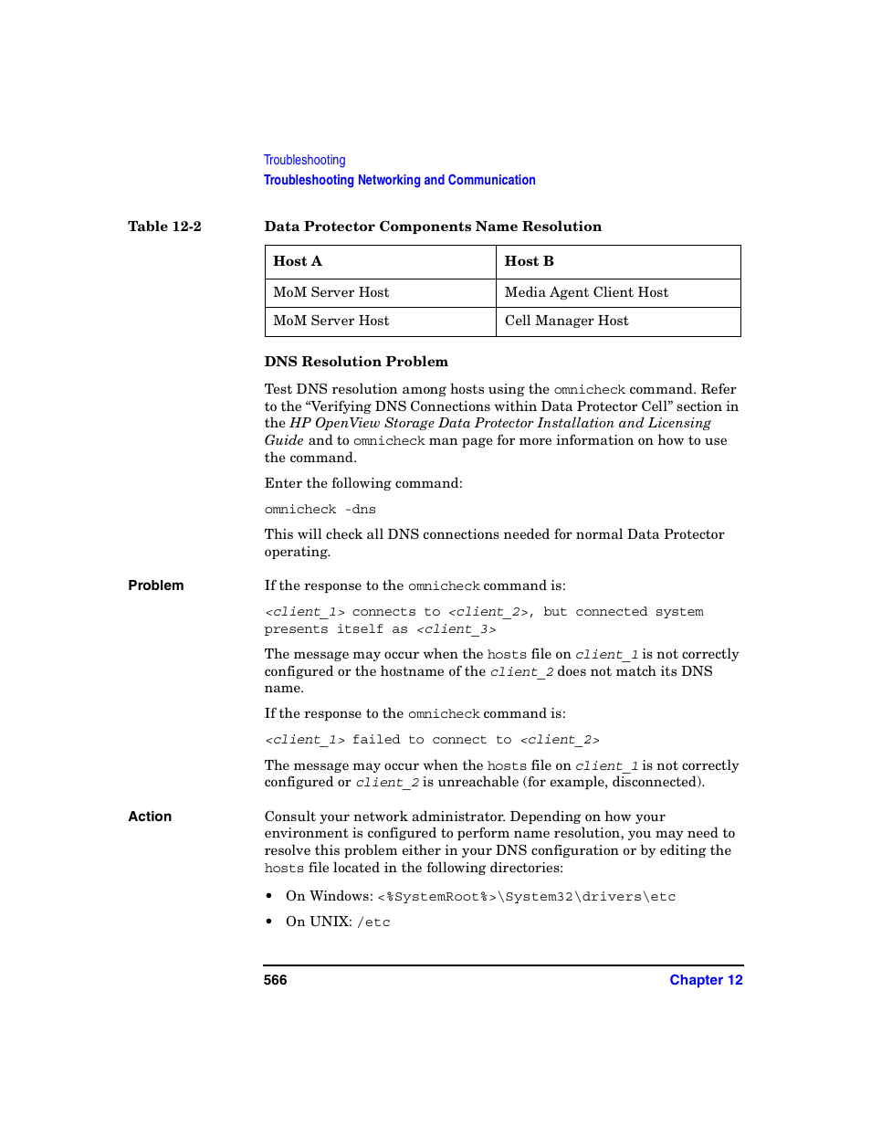 Dns resolution problem | HP B6960-90078 User Manual | Page 596 / 856