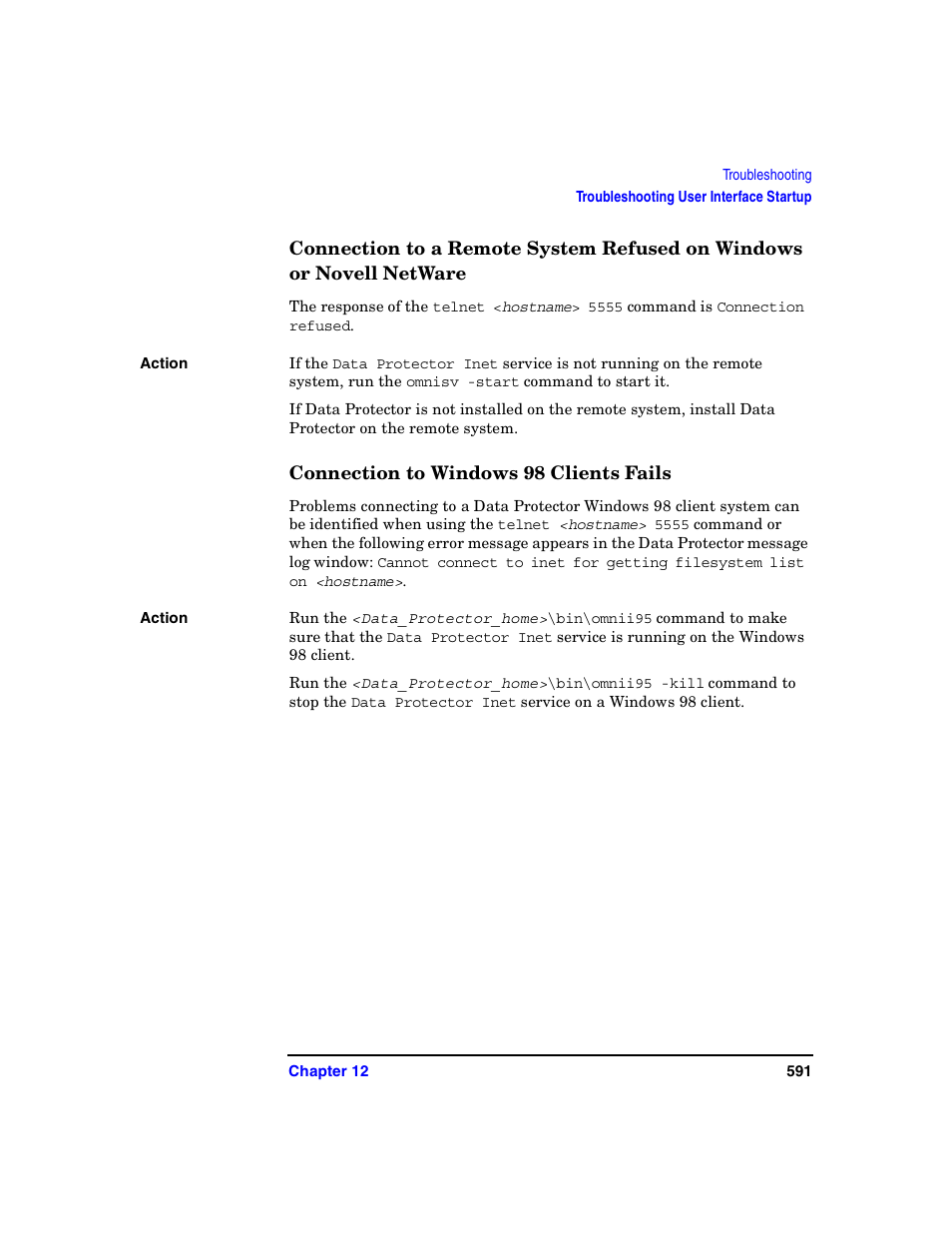 Connection to windows 98 clients fails | HP B6960-90078 User Manual | Page 621 / 856