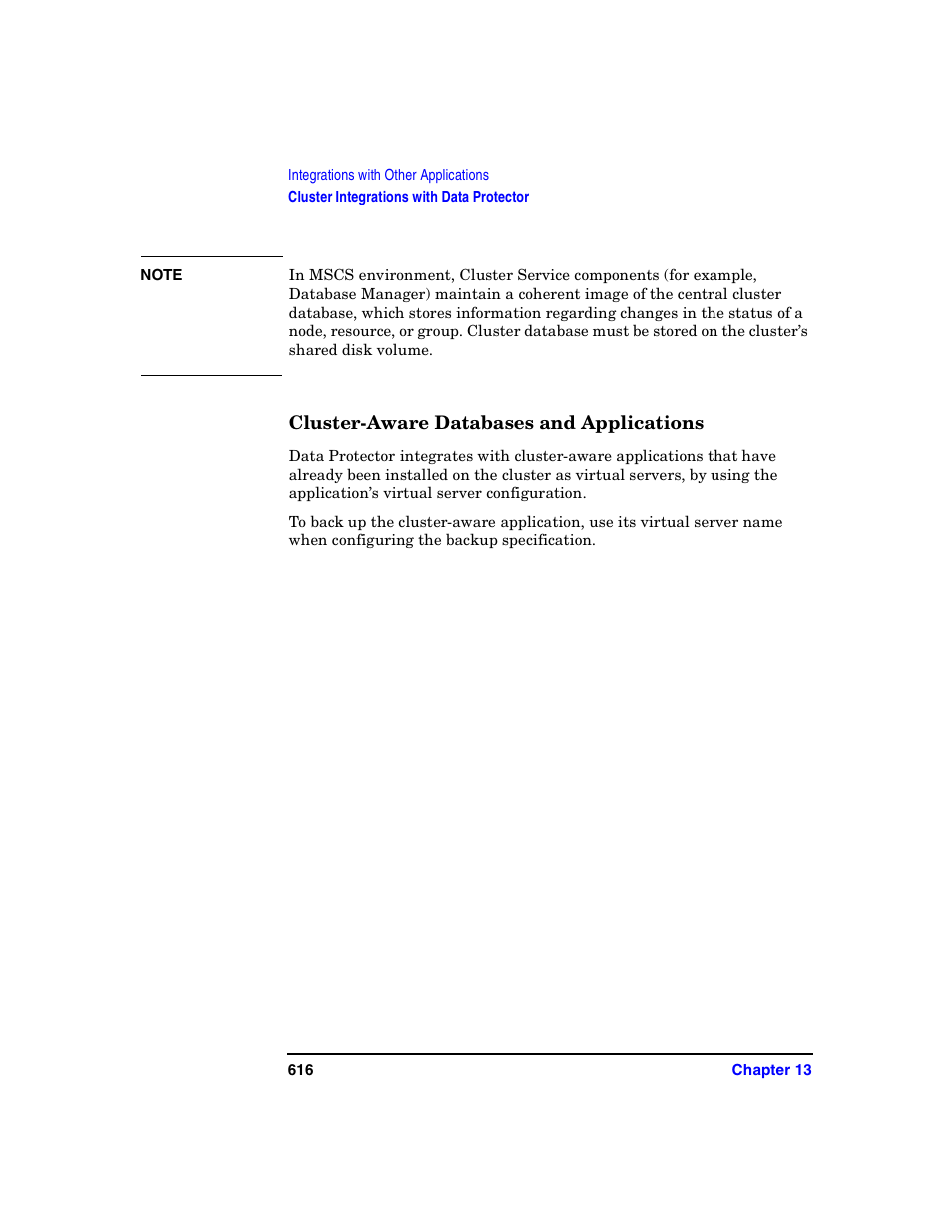 Cluster-aware databases and applications | HP B6960-90078 User Manual | Page 646 / 856