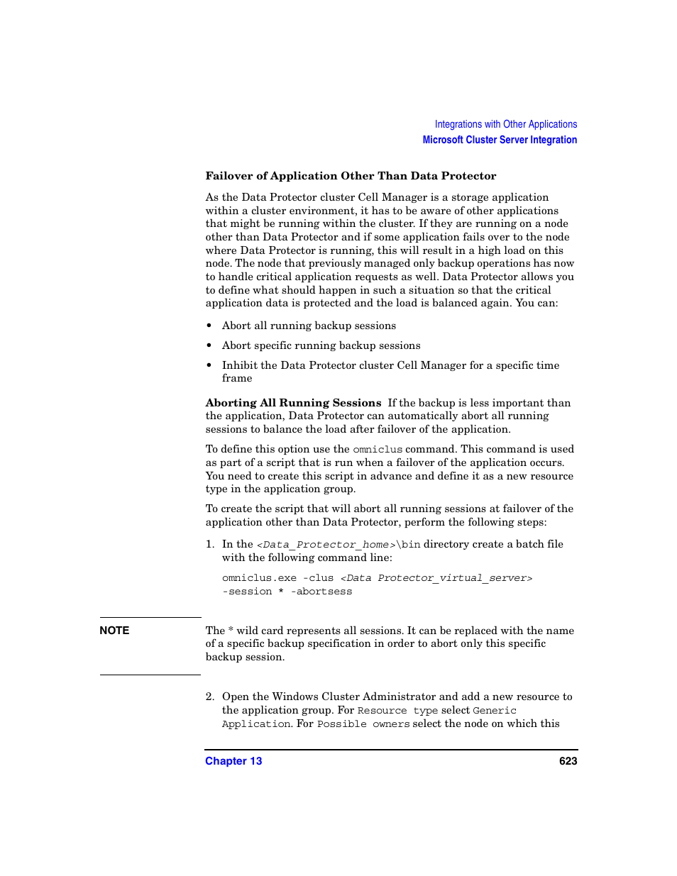 Failover of application other than data protector | HP B6960-90078 User Manual | Page 653 / 856